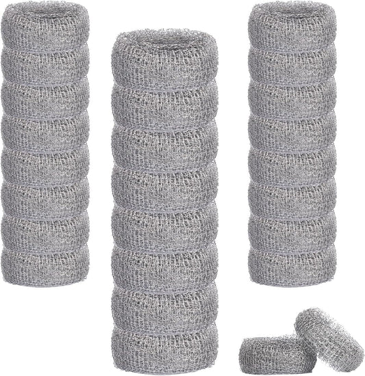 24 Pieces Stainless Steel Lint Traps for Washing Machine Hose,Rust-Proof Pet Lint Catcher Mesh Filter with 24 Pieces Cable Ties