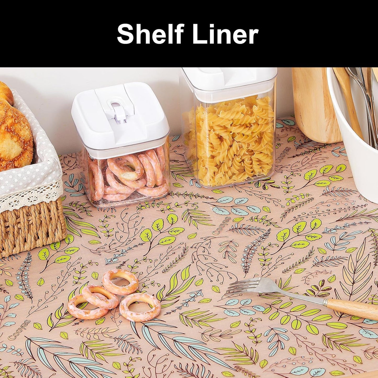 Cooyes Shelf Liner, Non-Adhesive Waterproof Drawer Liner, Durable Easy-to-Cut EVA Shelf Paper for Kitchen Cabinets, Refrigerator, Cupboard, and Dresser (11.8 Inch W x 118 Inch L)