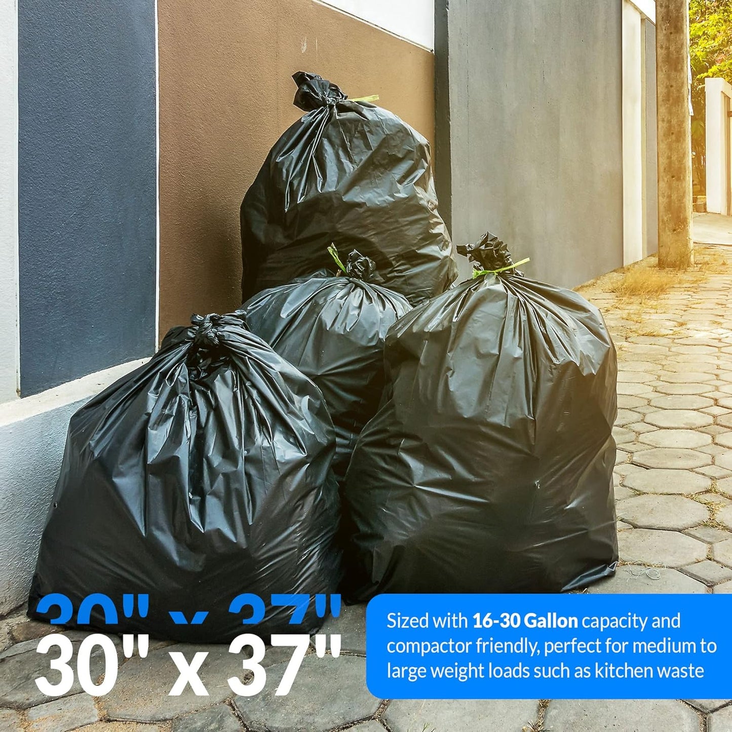 Reli. 16-25 Gallon Trash Bags | 500 Bags | Black | Home, Kitchen | Strong | Garbage