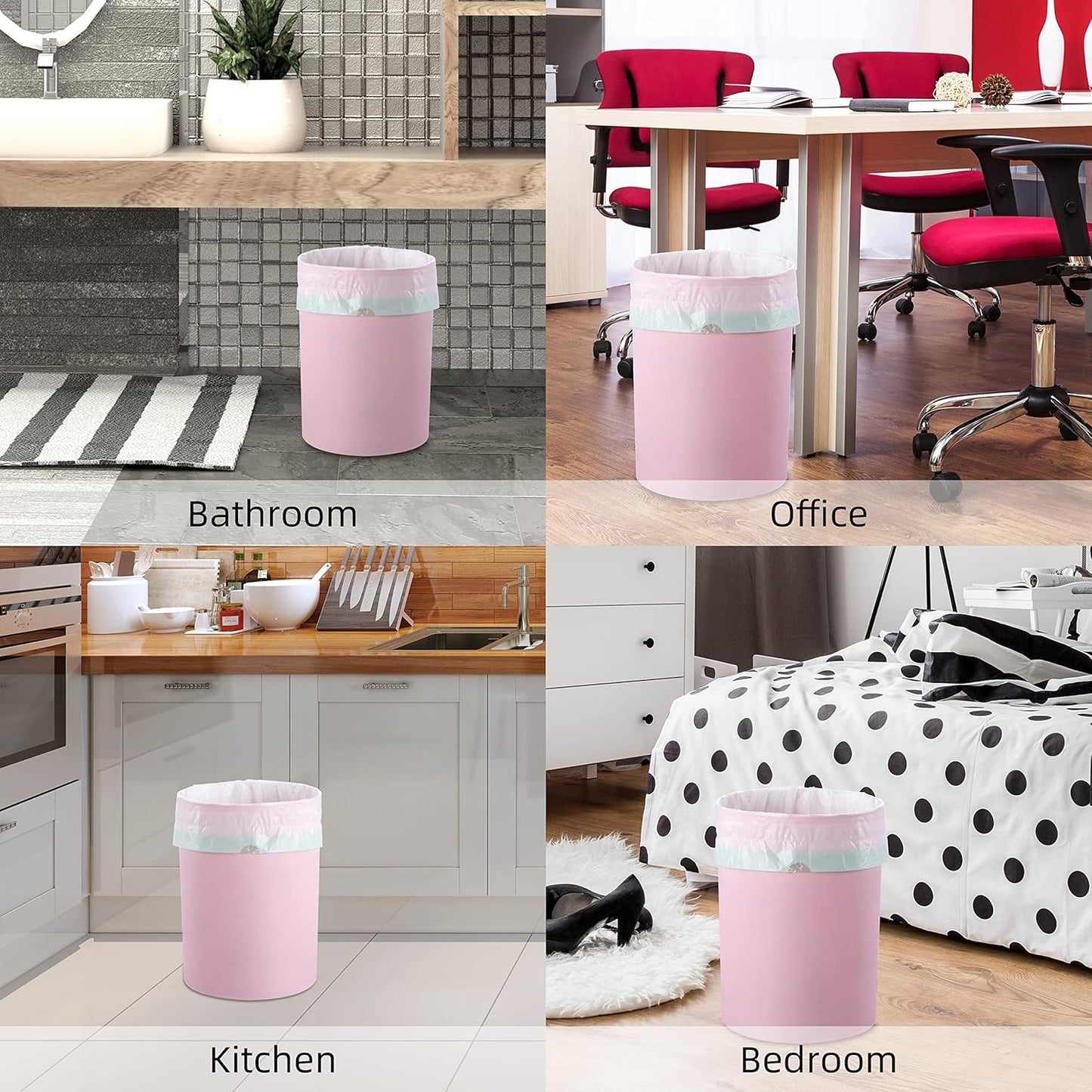 8 Gallon Trash Bag 120 Count, Unscented Strong Drawstring Garbage Bag Fit 30 Litter Trash Can, for Kitchen, Bathroom, Bedroom, Office ( Green )