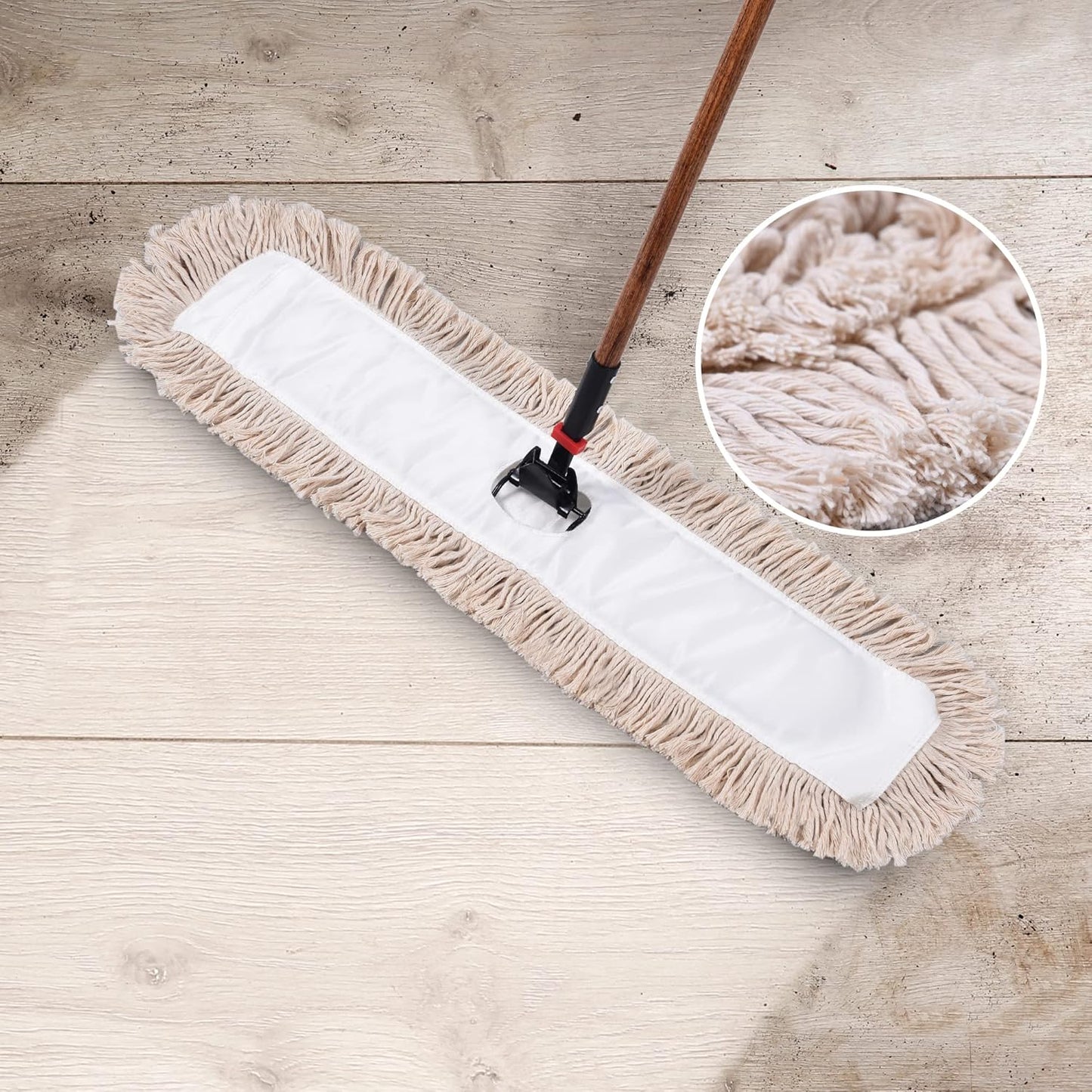 Matthew Cleaning 36'' Cotton Dust Mop Refill Washable Thick Tufted Replacement Heads for Residential & Commercial Use Fit All 36'' Dust Mop Frames, Hardwood, Laminate, Concrete Floors 6 Pack