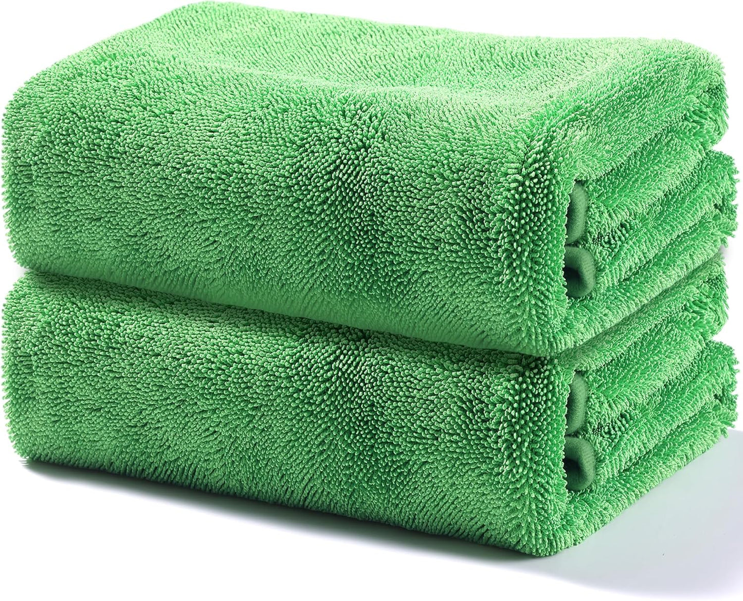 JOYMOOP Microfiber Towels for Cars, 2 Pack 63" x 29.5" Car Drying Towel, Green Reusable Car Towel, Quick Drying Car Microfiber Cleaning Cloth for RVs, SUVs, Trucks