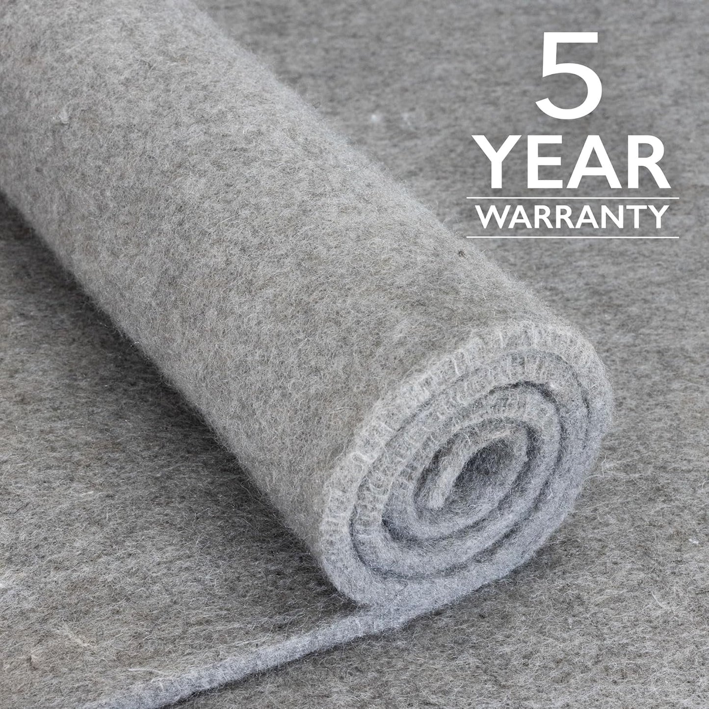 RUGPADUSA - Eco-Plush - 6'x9' - 1/4" Thick - 100% Felt - Premium Cushioned Rug Pad - Available in 3 Thicknesses, Many Custom Sizes