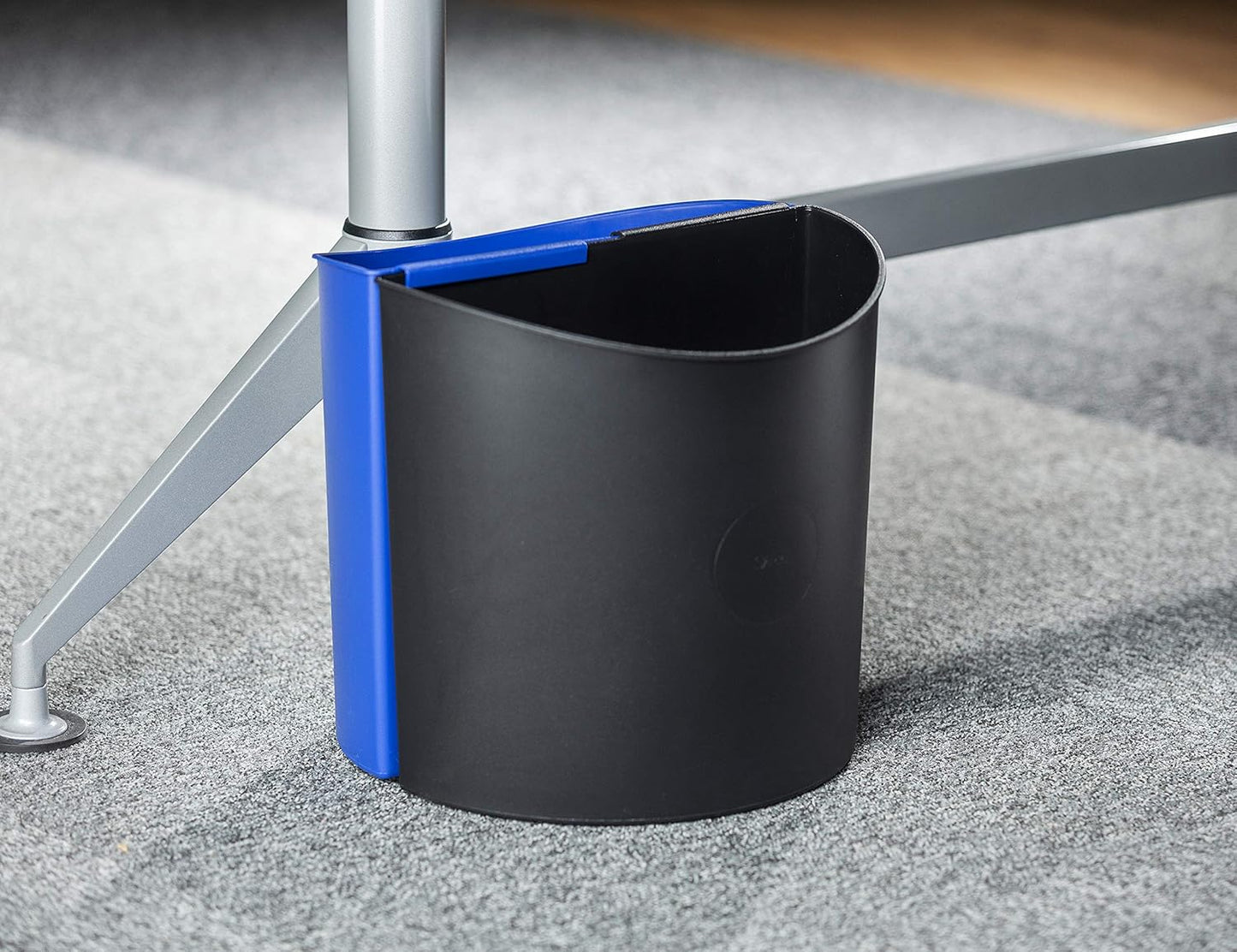 Safco Deskside Small Trash Can Recycling Bin Combo, 3 Gallon, For Kitchen, Office, Indoor Use, Black/Blue