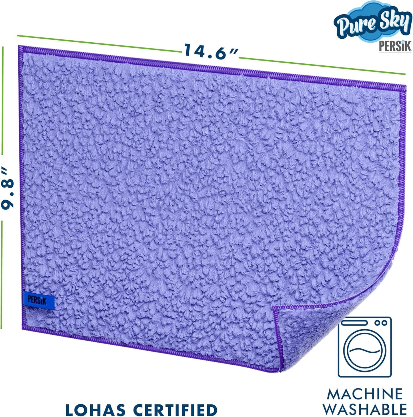 Pure-Sky Magic Deep Clean Cleaning Cloth – JUST ADD Water No Detergents Needed - Multipurpose Ultra Microfiber Cloth - Stick-Attachable for Mop, or as Handheld Microfiber Towels to Clean Any Surfaces