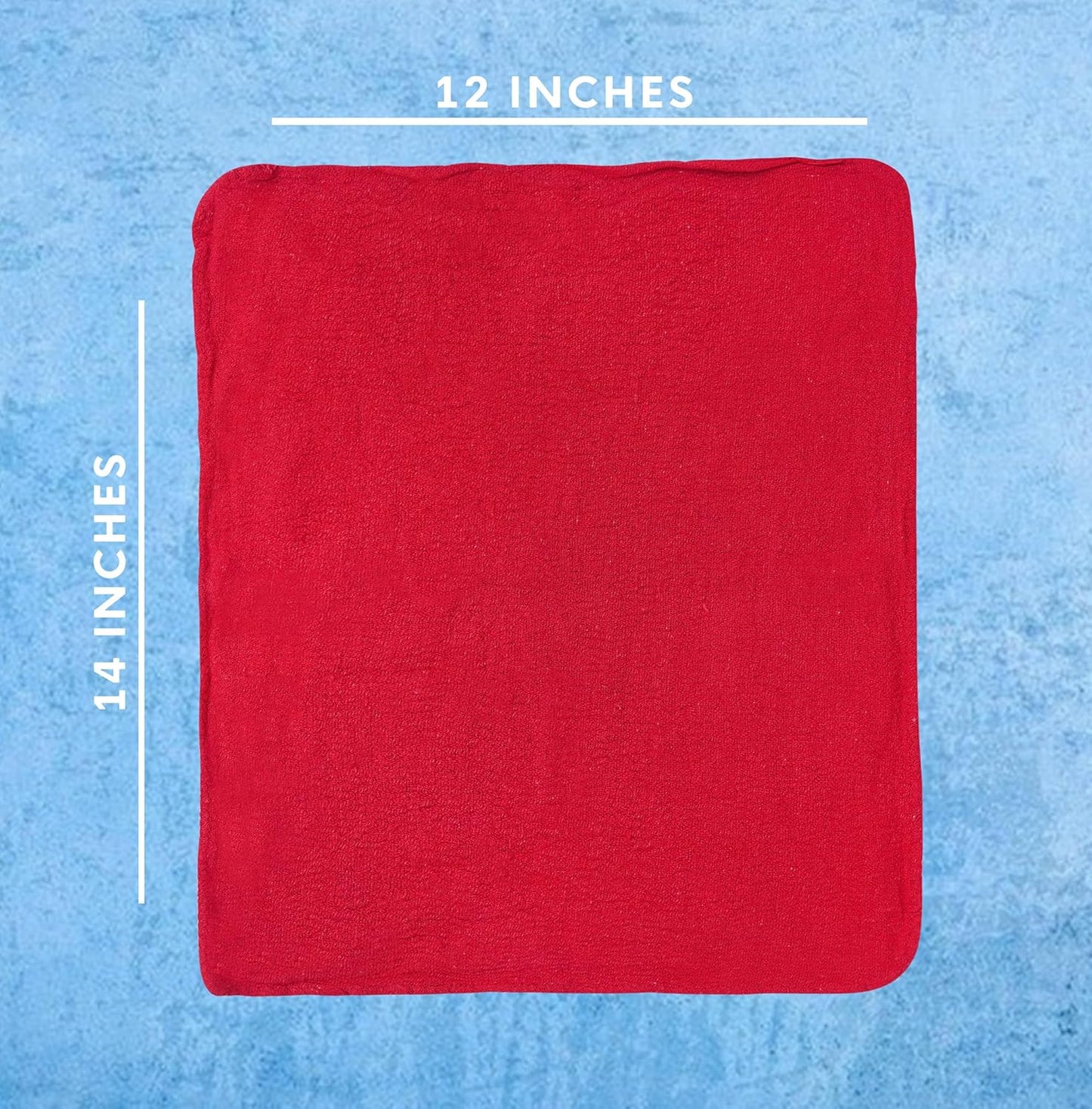 Cotton Shop Towels - Pack of 25 Cleaning Rags 12'' x 14'' - Super Soft and Absorbent Shop Rags for Cleaning House - Multipurpose Towels for Automobiles, Industries, Garage