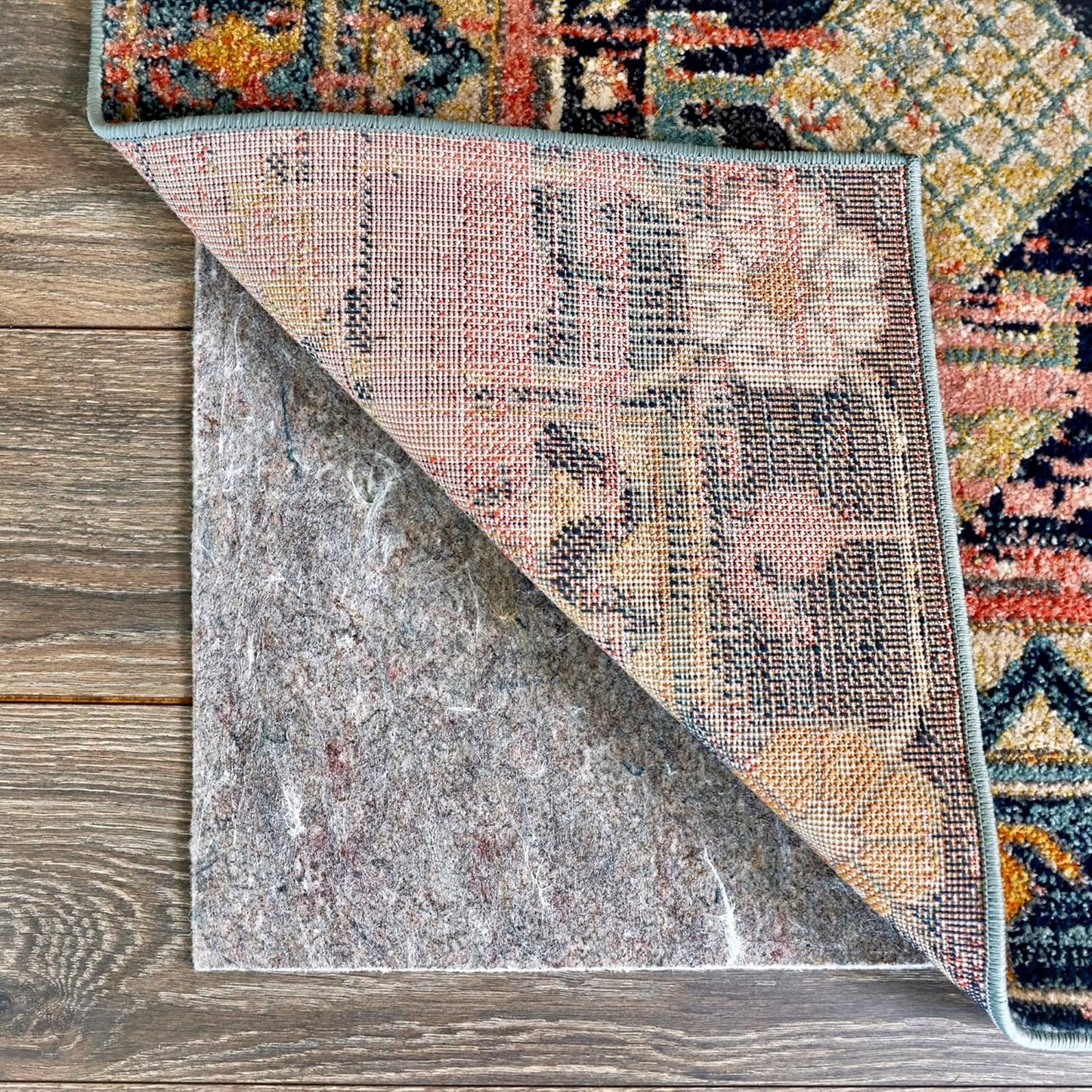 RUGPADUSA - Dual Surface - 9'10" x 13'10" - 1/8" Thick - Felt + Rubber - Non-Slip Backing Rug Pad - Adds Low-Profile Comfort and Protection