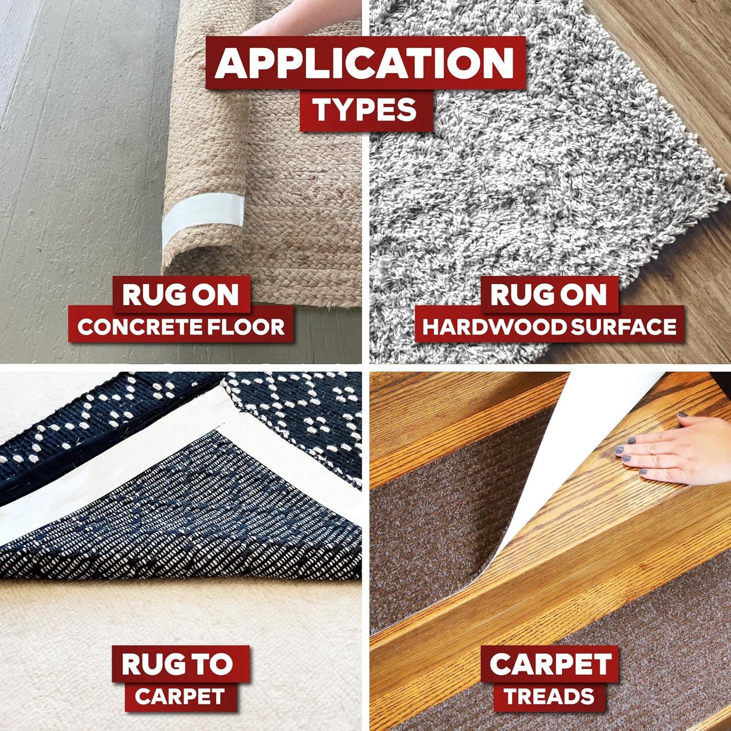 XFasten Double Sided Carpet Tape for Area Rugs, 2 Inch x 30 Yards (6-Pack) – Heavy Duty Anti Slip Rug Grip Tape, Works as Rug Gripper, Wood Safe, Easy Removal for Hardwood and Laminated Floors