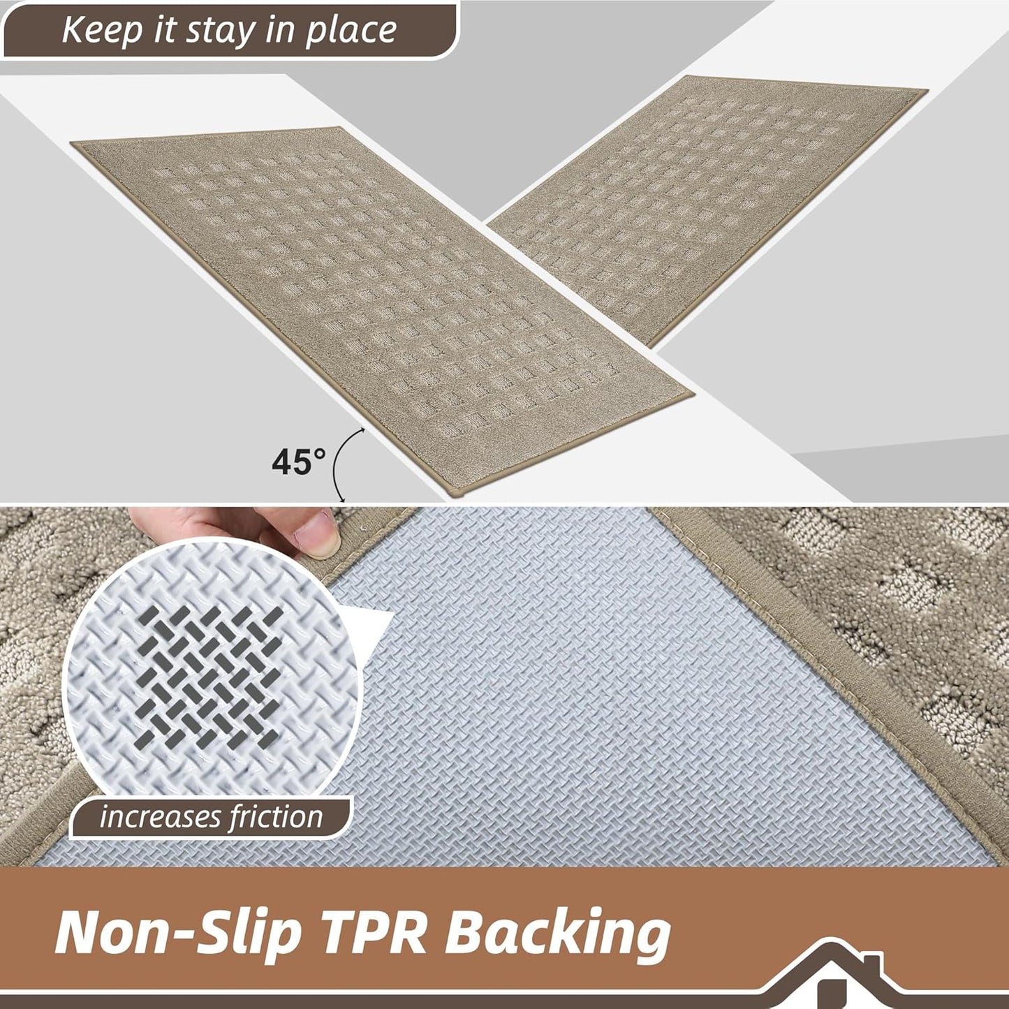 BEQHAUSE Waffle Door Mats Indoor 36"x60", Dog Mat for Muddy Paws Absorbent and Dirt Resist Floor Mats Non-Slip Washable Rugs for Entryway, Welcome Mat for Front Back Door, Muddy Wet Shoes, Beige