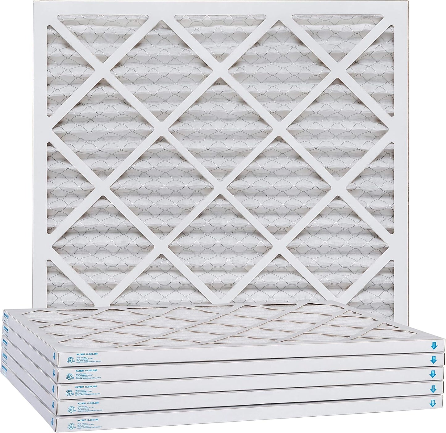 Aerostar 25x25x1 MERV 8, Pleated Air Filter, 25x25x1, Box of 6, Made in the USA