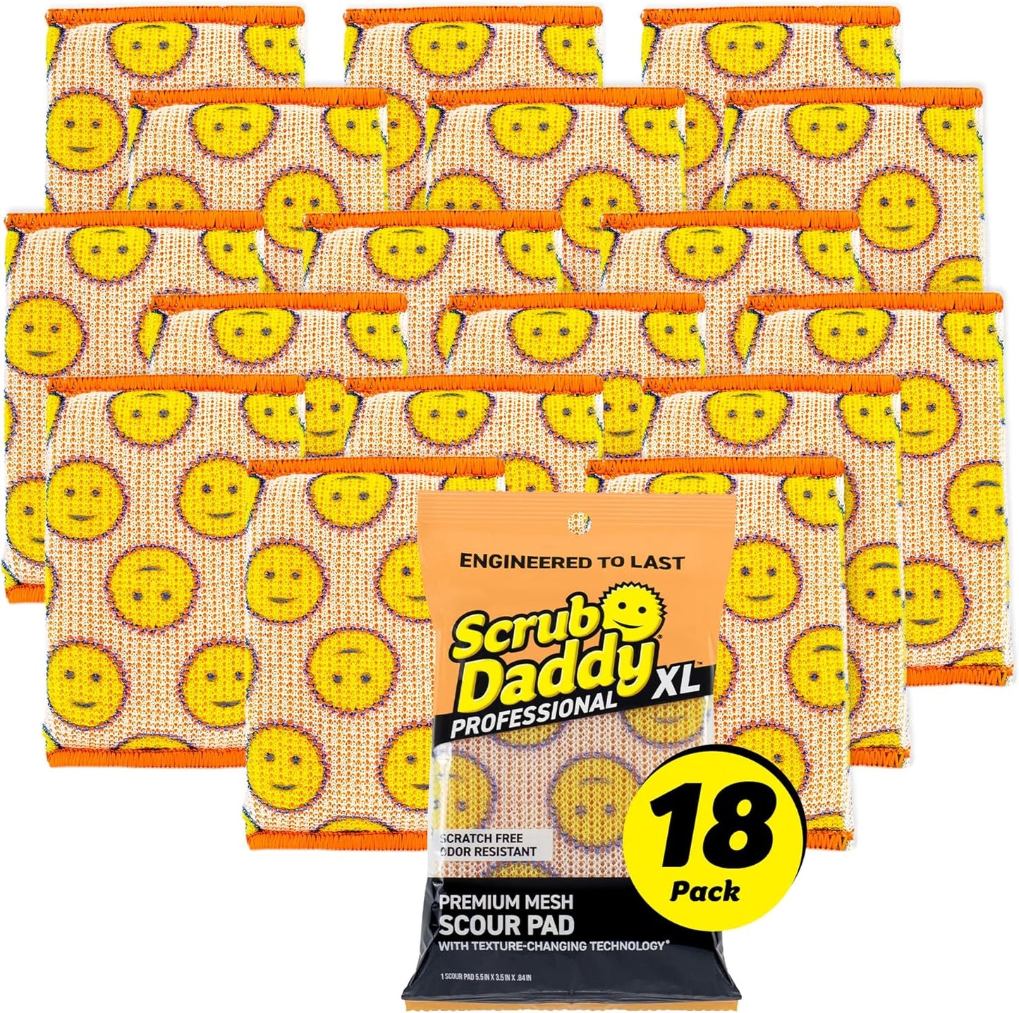 Scrub Daddy Scour Daddy XL - Large Heavy Duty Sponge & Non Scratch Scouring Pad - 18 Pack of Bulk Sponges & Commercial Cleaning Supplies - Durable & Odor Resistant (18 Count)