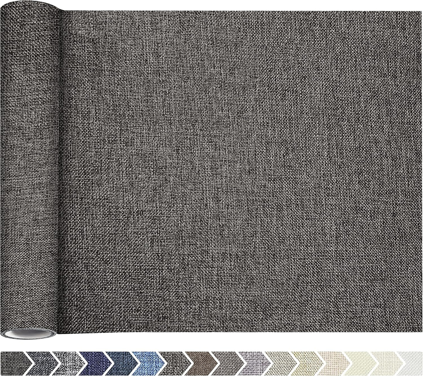 KING MOUNTAIN Coarse Linen Repair Patches, Self-Adhesive, 12x40 Inch, Dark Grey, Polyester, Washable, for Linen, Nylon, Cotton, Leather